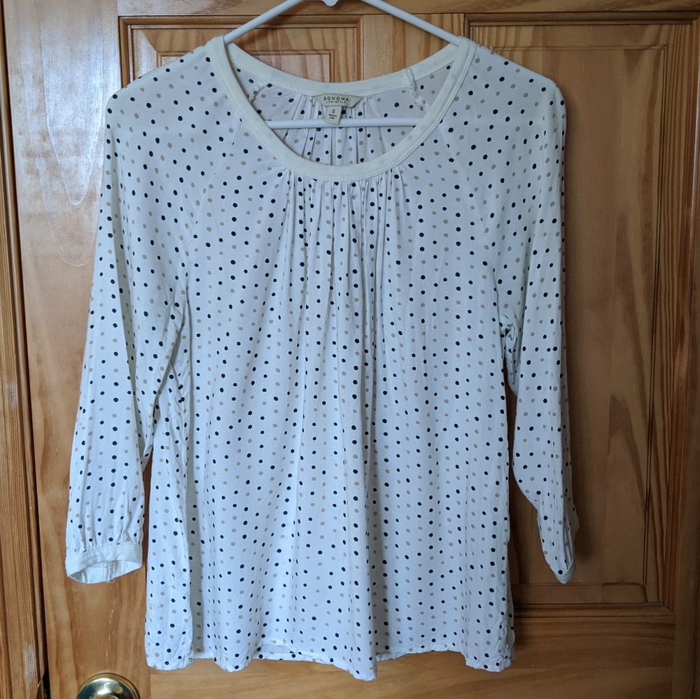 Black and Gold Polka Dot Top